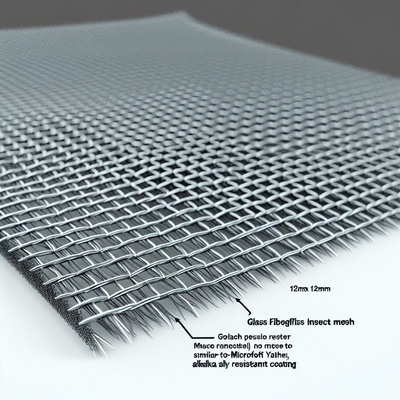 क्षार प्रतिरोधी फाइबरग्लास कीट जाल 12mm×12mm सादा बुना हुआ